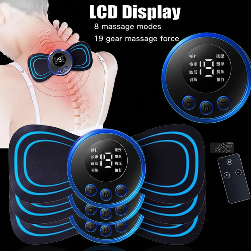 Masseur Électrique à Impulsions – 8 Modes & 19 Niveaux | Cou, Dos & Corps